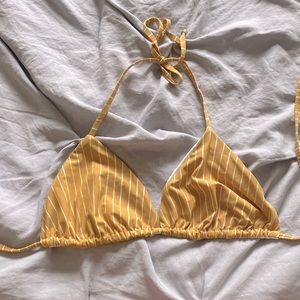 Womens L space bikini striped top size large